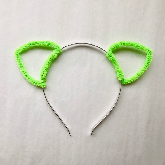 Lime Green Simple Fuzzy Cat Ears
